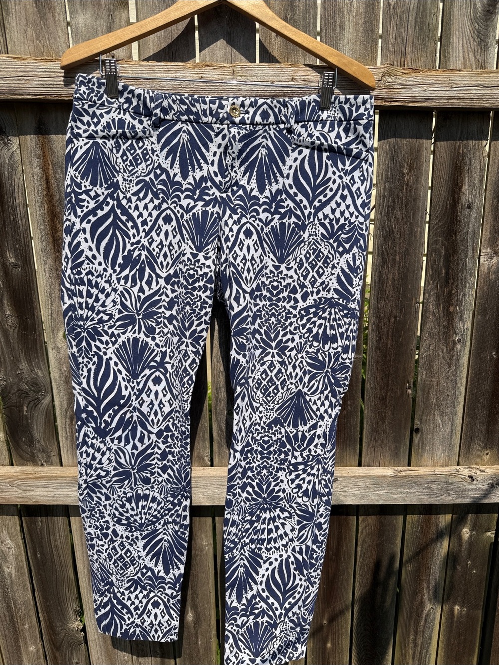 Lilly Pulitzer Kelly Knit Skinny Ankle Pants By Land or By Sea Size 12
